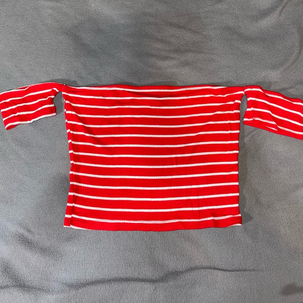 Striped Off-the-Shoulder Cropped Top